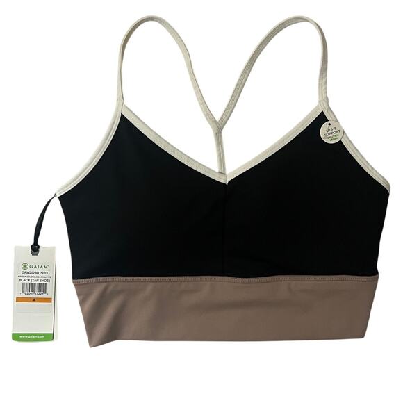 Gaiam (M) Strappy Wireless Sports Bra Med-Impact Racerback Workout Yoga Bralette - Picture 11 of 14